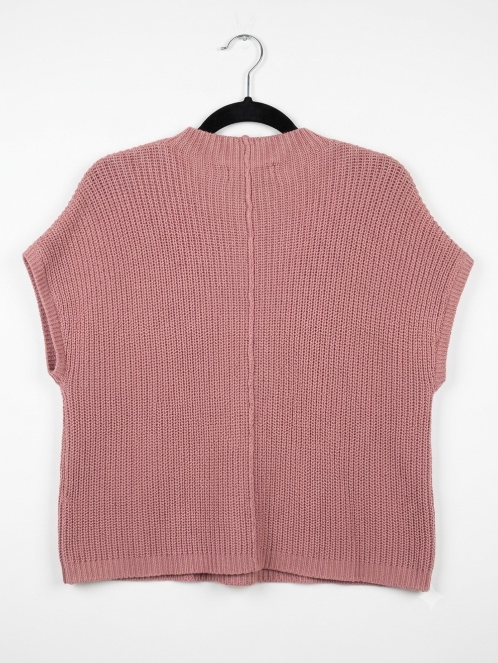 NWT| Zenana| Shaker Knit Crewneck Pocket SweaterMauve Pink - Picture 2 of 3